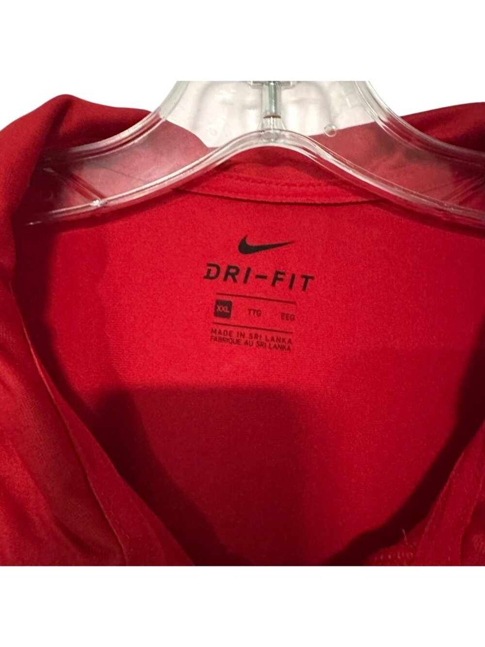 Nike Dri-Fit Long Sleeve 1/4 Zip Pullover Red Sweatshirt 926270 687 Men’s XXL 2X - Picture 3 of 8